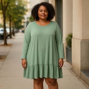 Honeyme Curvy Mint Green Dress